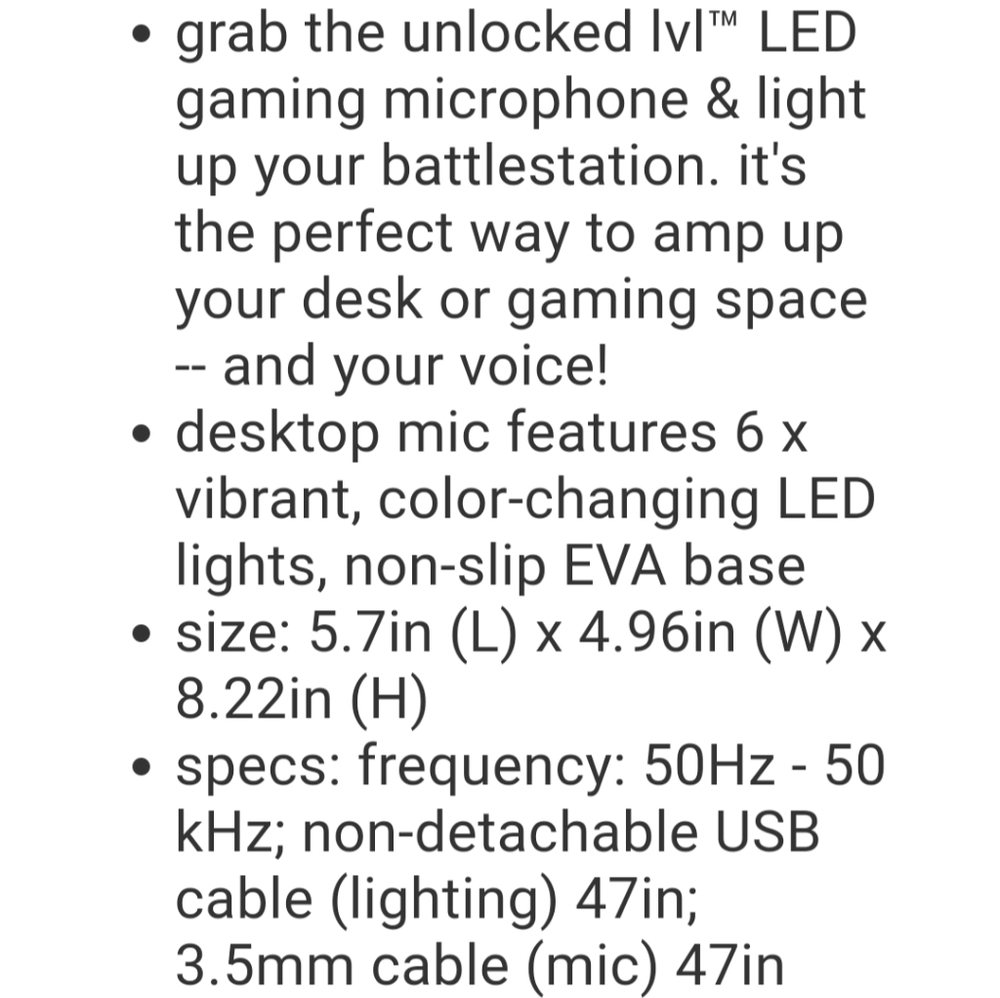 Gaming Microphone/ LED LIGHT UP New In Box NWOT. - Picture 4 of 5